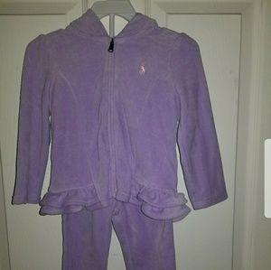 (SOLD) Toddler polo velour sweatsuit